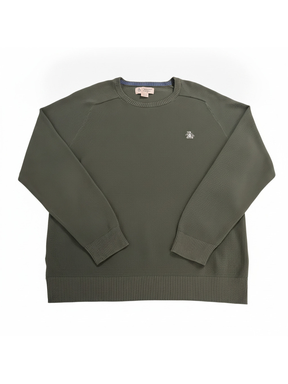 Original Penguin Men's XL Green Textured Crewneck Sweater